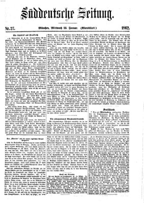 Süddeutsche Zeitung Mittwoch 15. Januar 1862
