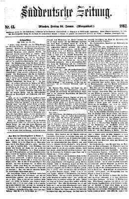 Süddeutsche Zeitung Freitag 24. Januar 1862