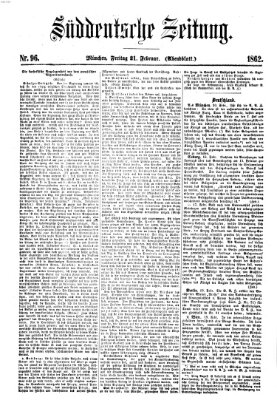 Süddeutsche Zeitung Freitag 21. Februar 1862
