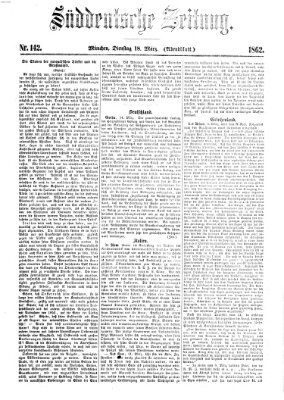 Süddeutsche Zeitung Dienstag 18. März 1862