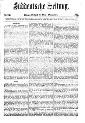 Süddeutsche Zeitung Mittwoch 26. März 1862