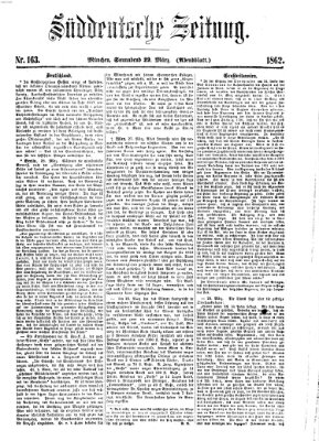Süddeutsche Zeitung Samstag 29. März 1862