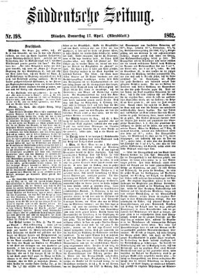 Süddeutsche Zeitung Donnerstag 17. April 1862