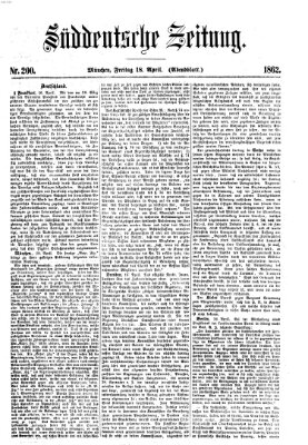 Süddeutsche Zeitung Freitag 18. April 1862