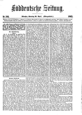 Süddeutsche Zeitung Sonntag 20. April 1862