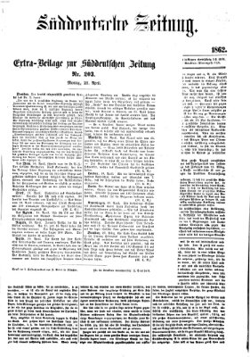 Süddeutsche Zeitung Montag 21. April 1862