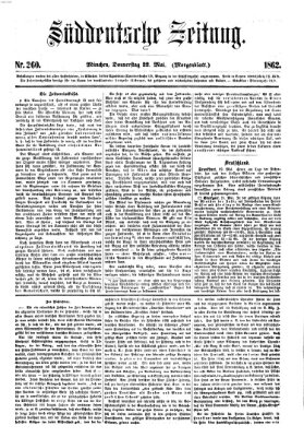 Süddeutsche Zeitung Donnerstag 22. Mai 1862