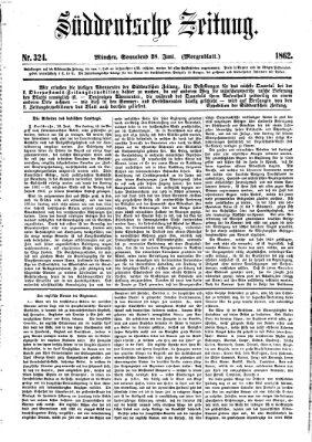 Süddeutsche Zeitung Samstag 28. Juni 1862