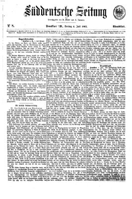 Süddeutsche Zeitung Freitag 4. Juli 1862