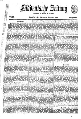 Süddeutsche Zeitung Montag 22. September 1862