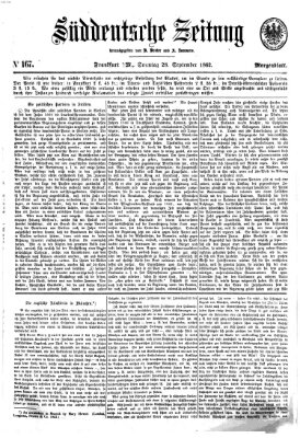 Süddeutsche Zeitung Sonntag 28. September 1862