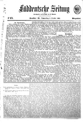 Süddeutsche Zeitung Donnerstag 2. Oktober 1862