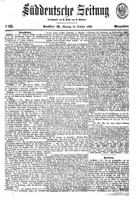 Süddeutsche Zeitung Montag 13. Oktober 1862