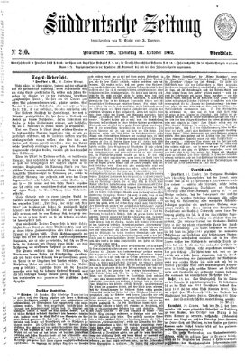 Süddeutsche Zeitung Dienstag 21. Oktober 1862