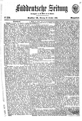 Süddeutsche Zeitung Montag 27. Oktober 1862