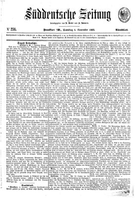 Süddeutsche Zeitung Samstag 1. November 1862