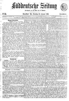 Süddeutsche Zeitung Dienstag 20. Januar 1863