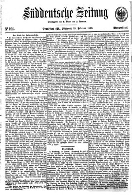 Süddeutsche Zeitung Mittwoch 25. Februar 1863