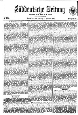 Süddeutsche Zeitung Freitag 27. Februar 1863