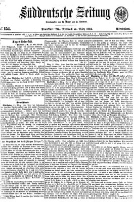 Süddeutsche Zeitung Mittwoch 25. März 1863