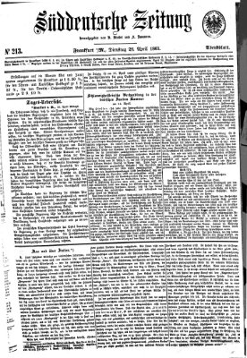 Süddeutsche Zeitung Dienstag 28. April 1863