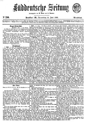 Süddeutsche Zeitung Donnerstag 11. Juni 1863