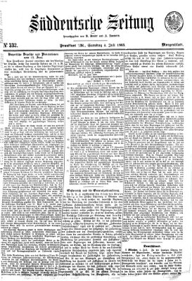 Süddeutsche Zeitung Samstag 4. Juli 1863