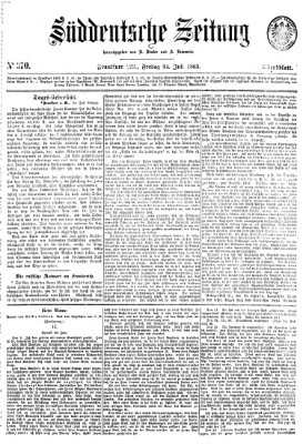 Süddeutsche Zeitung Freitag 24. Juli 1863