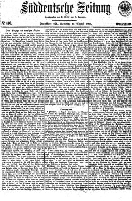 Süddeutsche Zeitung Samstag 15. August 1863