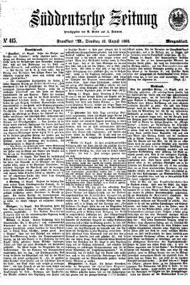 Süddeutsche Zeitung Dienstag 18. August 1863