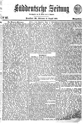 Süddeutsche Zeitung Mittwoch 19. August 1863