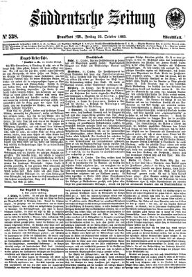 Süddeutsche Zeitung Freitag 23. Oktober 1863