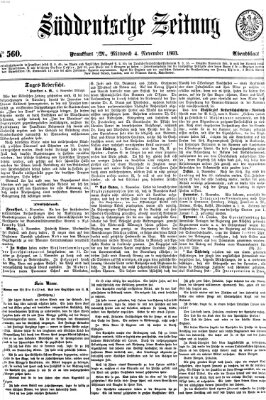 Süddeutsche Zeitung Mittwoch 4. November 1863
