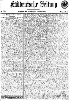 Süddeutsche Zeitung Samstag 21. November 1863