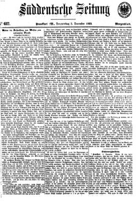 Süddeutsche Zeitung Donnerstag 3. Dezember 1863