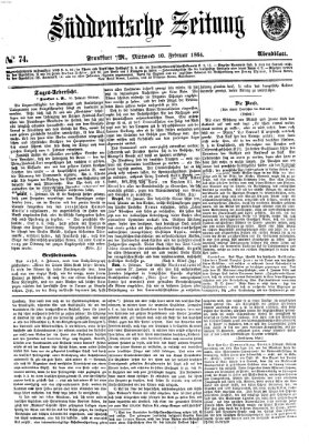 Süddeutsche Zeitung Mittwoch 10. Februar 1864