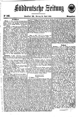 Süddeutsche Zeitung Montag 25. April 1864