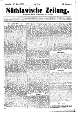 Südslawische Zeitung Donnerstag 17. April 1851