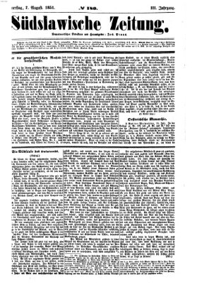 Südslawische Zeitung Donnerstag 7. August 1851