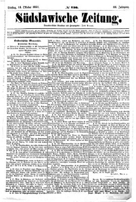 Südslawische Zeitung Dienstag 14. Oktober 1851