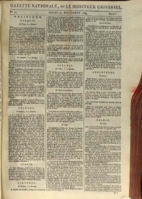 Gazette nationale, ou le moniteur universel (Le moniteur universel) Donnerstag 24. Dezember 1789