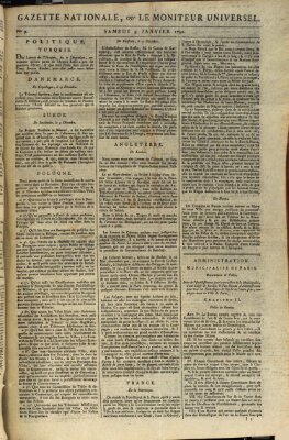 Gazette nationale, ou le moniteur universel (Le moniteur universel) Samstag 9. Januar 1790