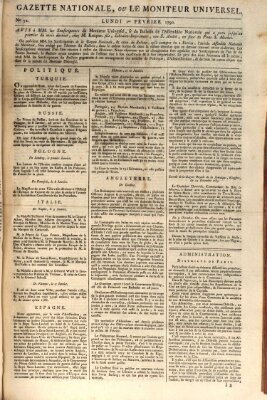 Gazette nationale, ou le moniteur universel (Le moniteur universel) Montag 1. Februar 1790