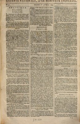 Gazette nationale, ou le moniteur universel (Le moniteur universel) Donnerstag 1. April 1790
