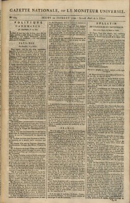 Gazette nationale, ou le moniteur universel (Le moniteur universel) Donnerstag 22. Juli 1790