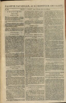 Gazette nationale, ou le moniteur universel (Le moniteur universel) Donnerstag 5. August 1790
