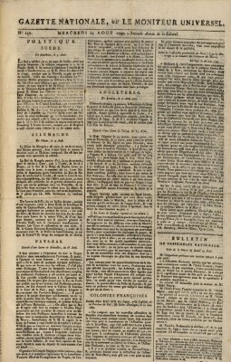 Gazette nationale, ou le moniteur universel (Le moniteur universel) Mittwoch 25. August 1790
