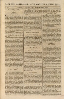 Gazette nationale, ou le moniteur universel (Le moniteur universel) Samstag 15. Januar 1791