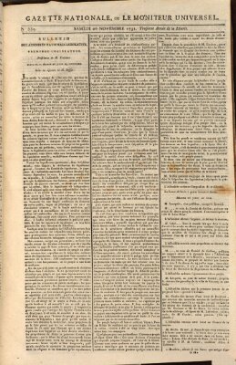 Gazette nationale, ou le moniteur universel (Le moniteur universel) Samstag 26. November 1791