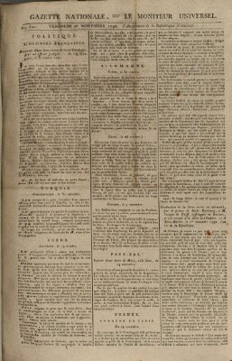 Gazette nationale, ou le moniteur universel (Le moniteur universel) Freitag 16. November 1792
